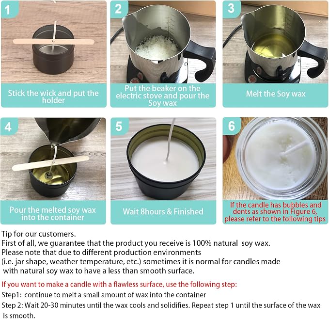 Soy Wax Candle Making Kit Supplies, Natural Candle Wax - Image 8