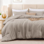 Love's cabin Burlwood King Size Comforter Set, 3-Piece Prewashed Bed Set - Image 2