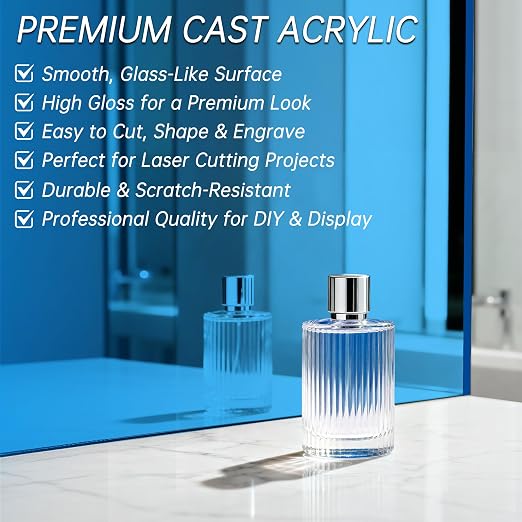 Blue Acrylic Sheet 12" x 16" x 1/8", ALCCIFI Cast Plexiglass Sheets - Image 7