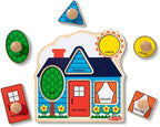 Melissa & Doug First Shapes Jumbo Knob Puzzle, Wooden Peg Puzzle - Image 4