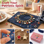 MARFOREVER 120 Pcs Patriotic Red White Blue Star Charms, 4th of July Charm - Image 6