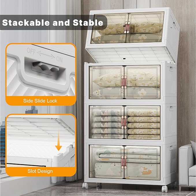UAMFURI Stackable Storage Bins, 1440QT Collapsible Drawers - Image 8