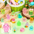 56 Pcs Easter Luminous Mini Resin Figurines 56 Style Glow in The Dark Little - Image 3