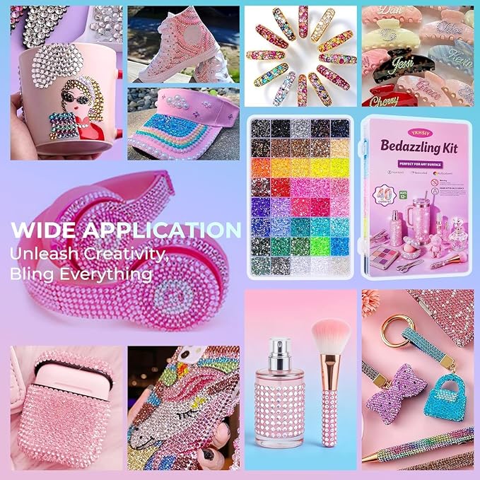 Bedazzling Kit 40000Pcs 40 Colors Resin Jelly Rhinestones, Bedazzler Kit - Image 7
