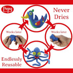 Pepy Reusable and Non-Drying Oil-Based Plasticine Modeling Clay, Primary Colors - Image 2