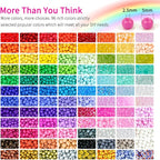 5mm Glass Beads Bracelet Making kit, 96 Colors 12800pcs Glass Seed Beads - Image 5