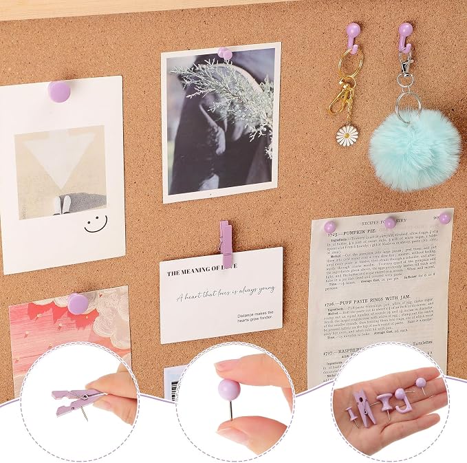BESARME 200 Pcs Push Pins for Bulletin Board, Thumb Tacks for Cork Board | - Image 5