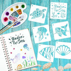 50 PCS Ocean Animal Painting Stencils Reusable Sea Stencils - Image 3