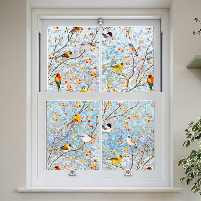 DKTIE Country Rustic Window Privacy Film Rainbow Film Decorative Window Sticker - Image 2