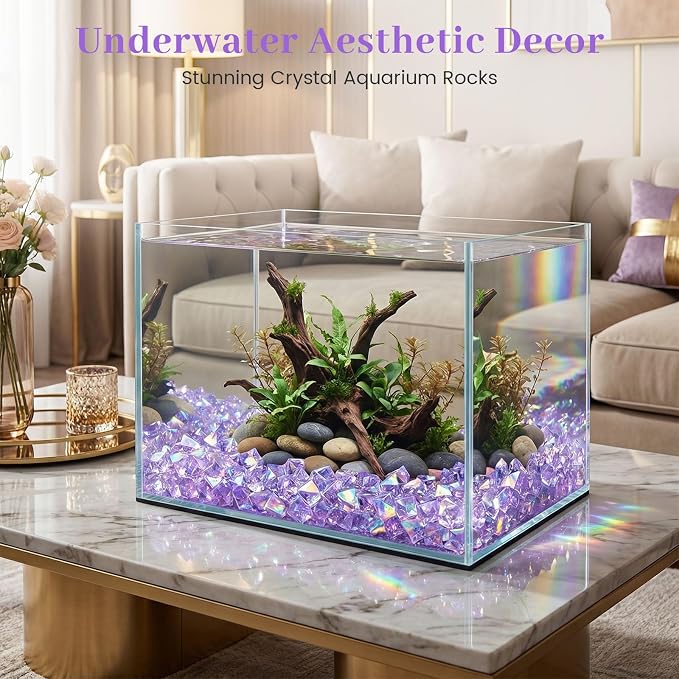 DomeStar 150PCS Purple Fake Ice, Fake Diamonds Sparkling Plastic Gems Vase - Image 7