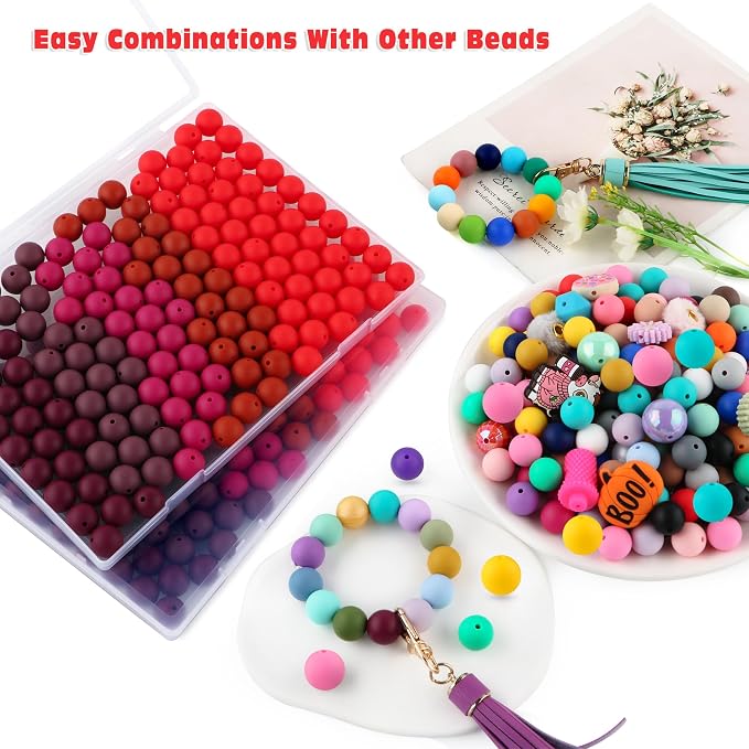 160Pcs Silicone Beads 12mm Mix Color, Bulk Silicone Beads 12mm - Image 6