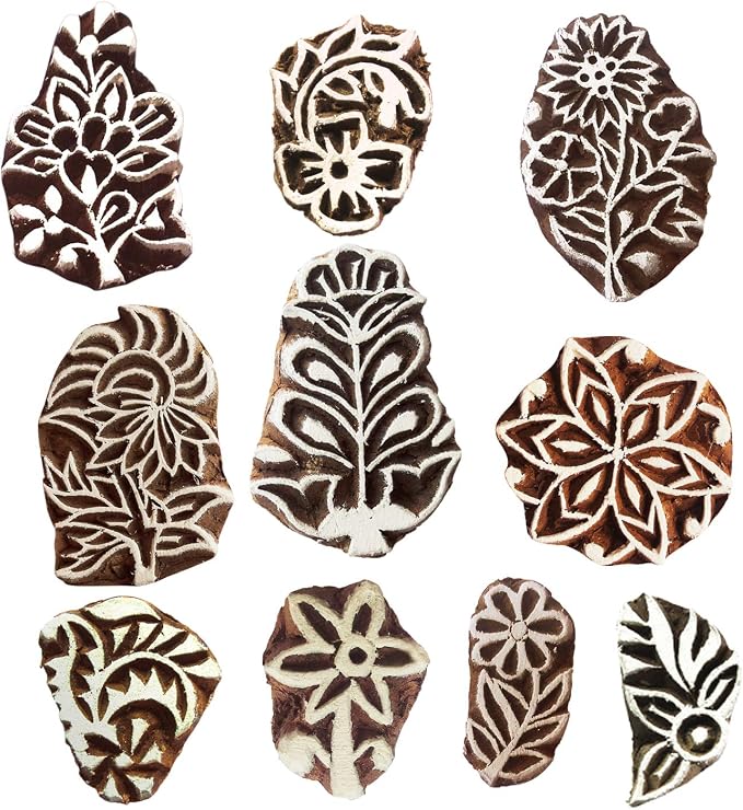 Royal Kraft Floral Wooden Printing Stamps by RoyalKraft