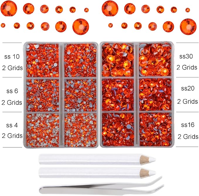 10000Pcs 2-Boxes Mixed Size Hot Fix Round Crystals Gems Glass Stones Hotfix - Image 3