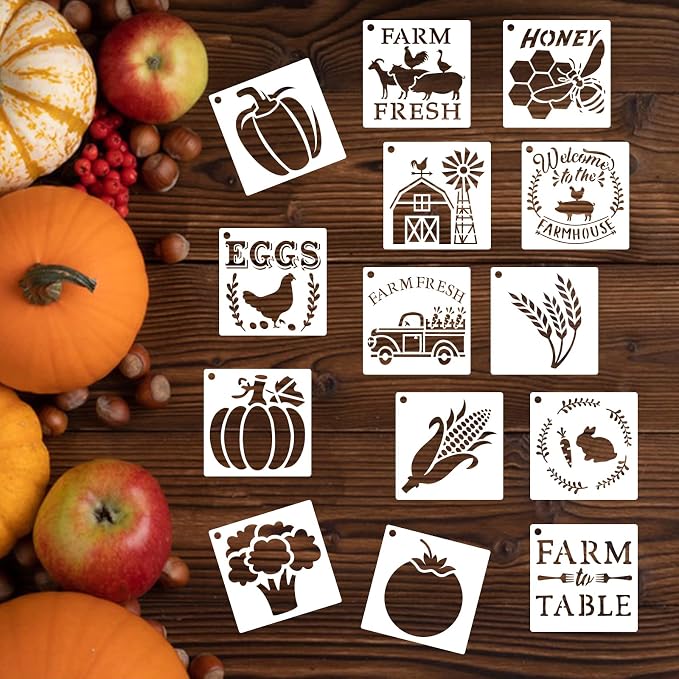 80 Pcs 3 x 3 Inch Stencils for Painting on Wood, Reusable Farm Animal Plastic - Image 3