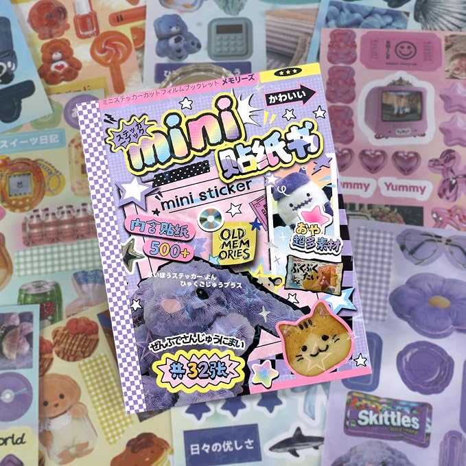 Tmtains 32 Sheets Japanese Manga Style Sticker Book 500+Pcs Heisei Retro - Image 2
