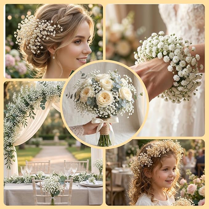 6500+ Mini Dried Baby's Breath Flowers, Wedding Wreath, Card Making, Home Decor - Image 3