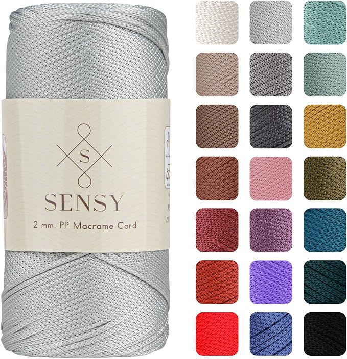 Sensy Premium 2mm 251 Yards Polyester Rope 100% Polypropylene Cord Macrame Cord by SSENSY