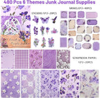 BESARME 480 Pcs Floral Scrapbook Paper Junk Journal Stickers Supplies 6 Spring - Image 4