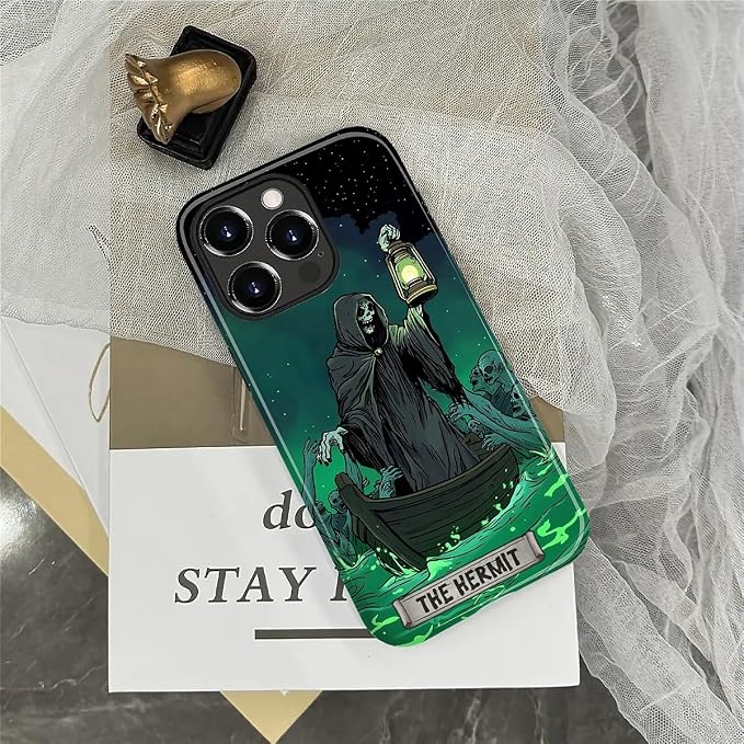 ZHEGAILIAN Case for iPhone 14 Pro Max, The Hermit Night Skull Durable - Image 6
