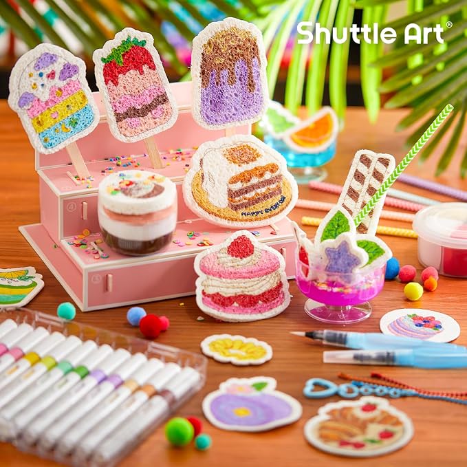 Shuttle Art 105 Pcs Magic Foam Texture Painting Kit Dessert Series: 24 Dessert - Image 8