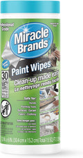 MiracleWipes for Paint Prep & Cleanup, Remove Tough Grime Build-Up, Wet Paint, Caulking, Epoxy, Colorant, and more from Hands, Surfaces, & Tools - 30 Count