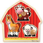 Melissa & Doug Barnyard Animals Jumbo Knob Puzzle, Wooden Peg Puzzle by Unknown