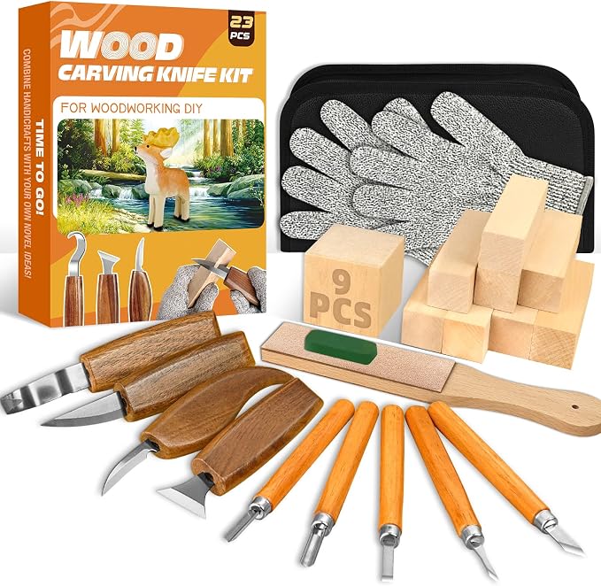 Wood Carving Kit, Whittling Kit DIY Hobbies by KKERNOWO