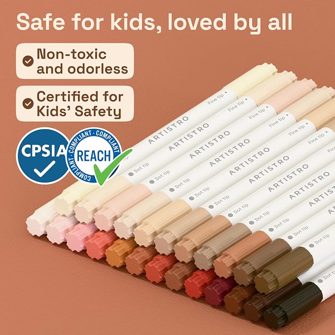 ARTISTRO 24 Skin Tones Acrylic Paint Markers - Image 8