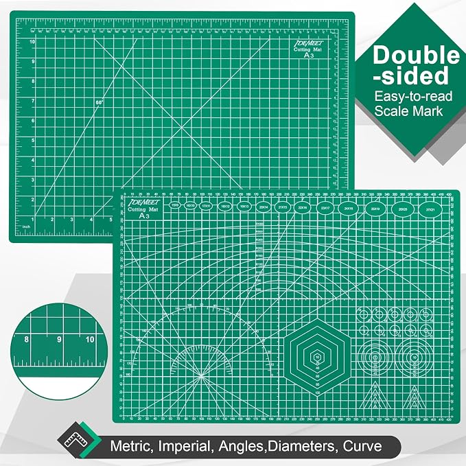 Density-upgraded Self Healing Cutting Mat, 18inch x 12inch Craft Cutting Mat - Image 3