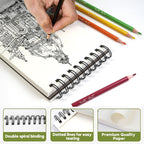 CONDA 5.5 x 8.5 Sketchbook Book, Top Spiral Bound Sketch Pad, 2 Pack, 80 Sheets - Image 4