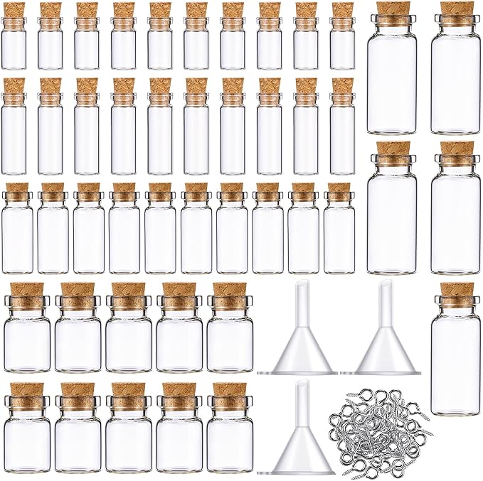 Sherli 45 Pcs Mini Tiny Glass Jars Small Bottles by Unknown