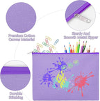 12 Pieces Cotton Canvas Makeup Bag, Blank DIY Craft Bag - Image 6