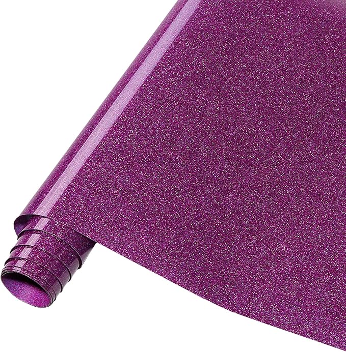 Tintnut Purple Glitter Heat Transfer Vinyl Roll, easy cut & weed, stretch by Tintnut