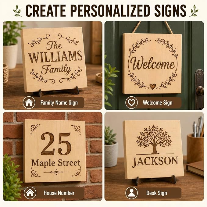 Unfinished Wood Blocks for Crafting, 4 Pack 6 x 6 x 1 Inch Solid Pine Wood - Image 6