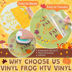 VINYL FROG 10 Sheets Fall Heat Transfer Vinyl Bundle 12"x10" Maroon & Orange & - Image 3