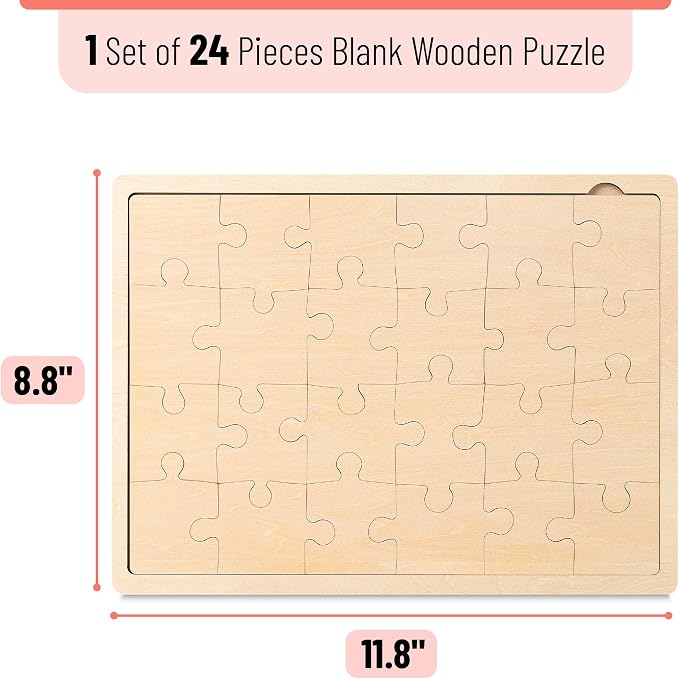 Mr. Pen- Blank Wooden Puzzle, 24 Pieces, 11.8" x 8.8" | Wooden Blank Puzzles to - Image 2