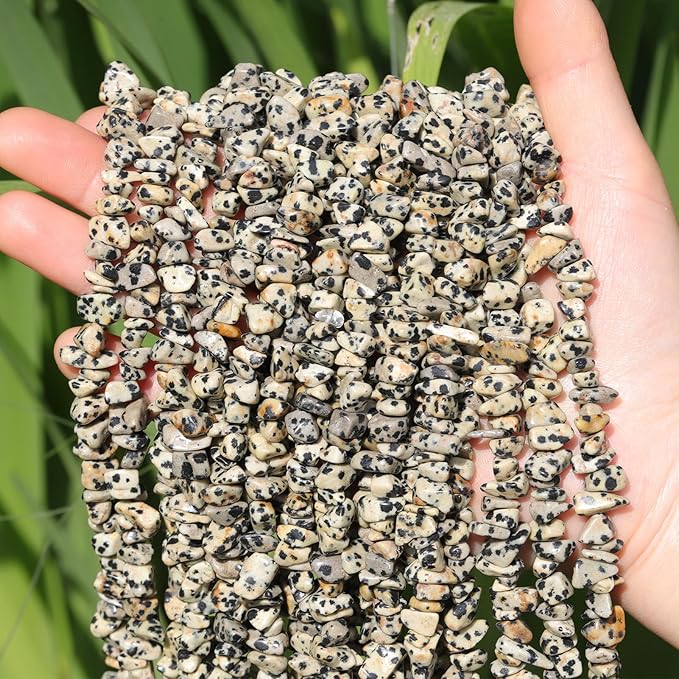 200 Pcs Crystal Chip Beads for Jewelry Making 5-8mm Dalmation Jasper | Natural by DQJRJTJewelryMakingCraftsSupplies