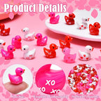 150 Pcs Valentine's Day Resin Mini Ducks Red Pink White Heart Valentines Day - Image 3