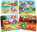 Wooden Peg Puzzles for Toddlers 1-3, Kids Educational Preschool Peg Puzzle Toy by SloticDirect