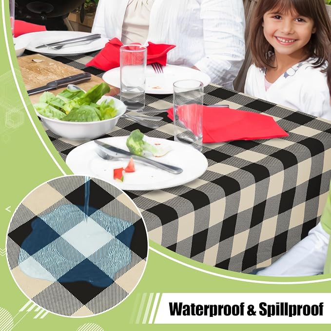 Smiry Rectangle Table Cloth, Waterproof Vinyl Tablecloths - Image 2