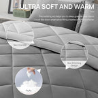 Love's cabin Queen Comforter Set Grey, 7 Pieces Queen Bed in a Bag, All Season - Image 5