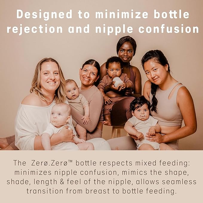 Suavinex Zero Zero Anti Colic Baby Bottle, No 1 Spanish Baby Bottle Brand, Minimizes Bottle Rejection & Nipple Confusion, Perfect for Breastfeeding Babies, 9oz/270mL, Fair Tone, Medium Flow Nipple