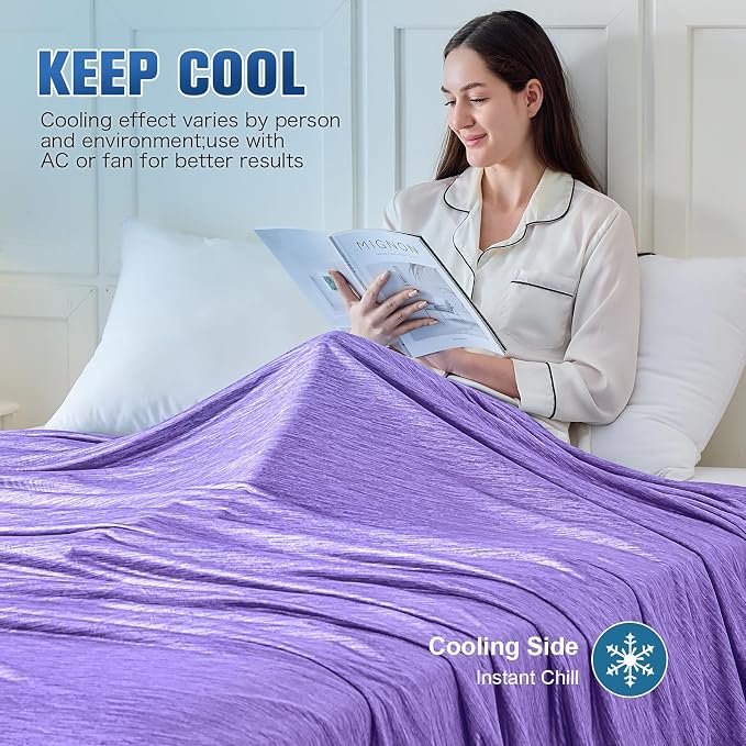 KMUSET Cooling Blanket Twin, Double Sided Summer Cooling Blankets - Image 5