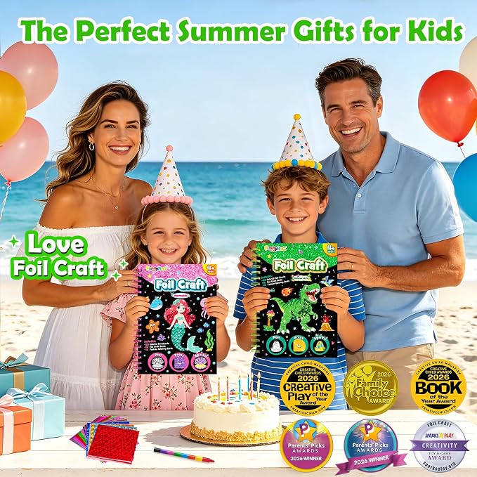 FUNNYB&G Foil Art Craft Kit for Boys 4-10 Years Old: Mess-Free & No-Glue - Image 7