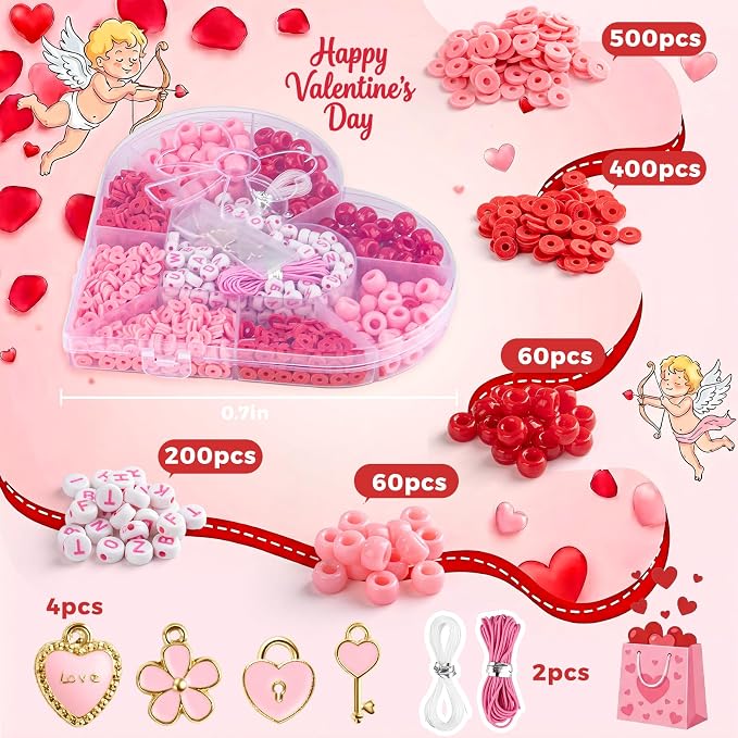 Taybonds Valentine's Day Bracelet Making Kit – Heart-Shaped Bead Box - Image 6