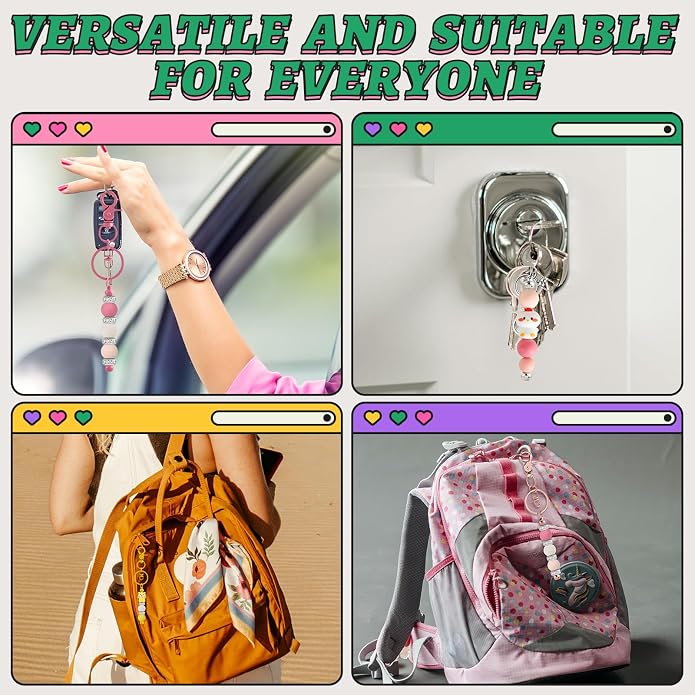12pcs Blank Beaded Keychain Bars DIY Accessories Metal Beaded Keychain - Image 6