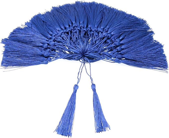 VAPKER 100 Pieces Blue Tassels 13cm/5-Inch Silky Handmade Soft Tassels Floss by VAPKER