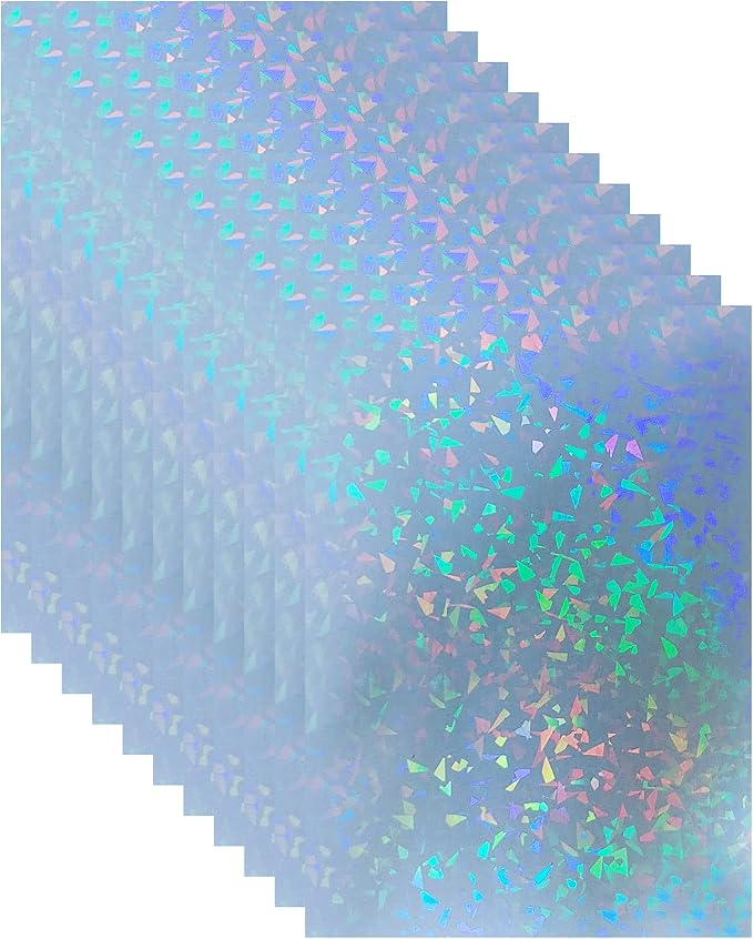 Bleidruck 25 Sheets Broken Glass Holographic Laminate Sheets Adhesive Paper | by VINYLSTICKERPAPER