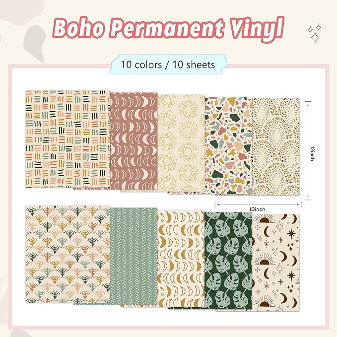 Tintnut Moon Stars Permanent Vinyl 10 Sheets 12x10in Adhesive Vinyl | Stars - Image 2