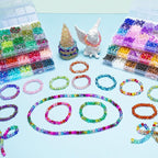 XSEINO About 7200pcs 144 Colors 6mm Crackle Glass Beads Bracelet Making Kit - Image 7